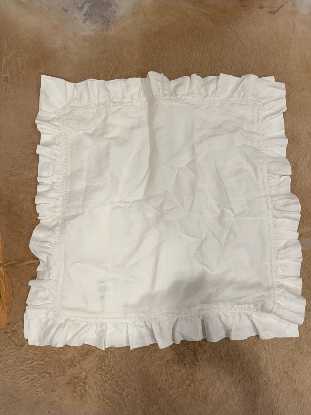 Pottery Barn Linen ruffled euro shams-set of 2
